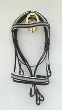 HEAVY HORSE/DRAUGHT DIAMONTE SOFT LEATHER COMFORT BRIDLE WITH WHITE PADDING