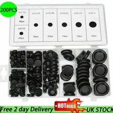 UK Rubber Grommets Blanking open/closed blind Grommet Set 200PCS Assorted Sizes