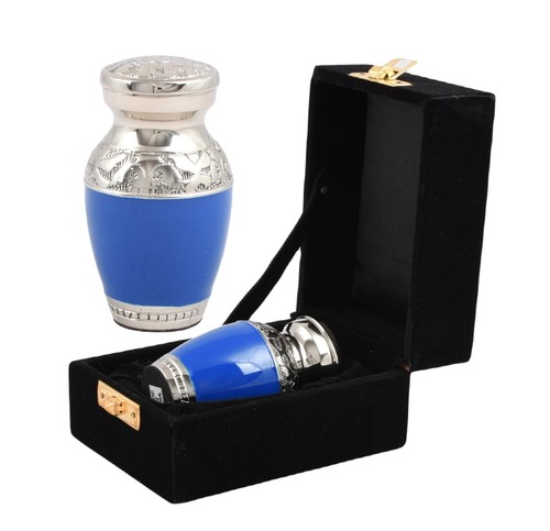 Blue mini keepsake - blue, cremation