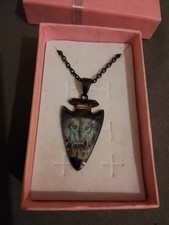 Costume Jewellery Black Chain  With Wolf Shaped Arrow Pendant