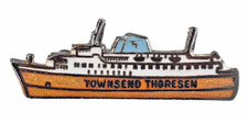 Vintage Old The Townsend Thoresen Ferry Ship Boat Enamel Brooch Badge