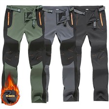 Mens Thick Thermal Fleece Trousers Waterproof Outdoor Tactical Combat Work Pants