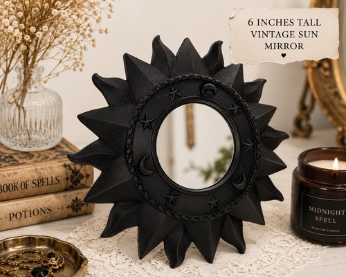 Vintage black sun moon - moon, mirror