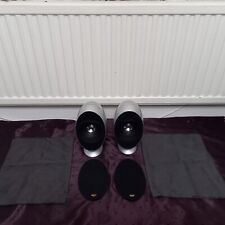 PAIR silver 100W speakers KEF HTS3001 satellite BOOKSHELF wall MOUNTABLE