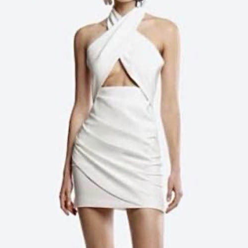 Zara white halter neck mini - zara,