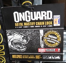 OnGuard Chain Lock 1800 x 10mm Mastiff 8019L gold secure cycle motorbike