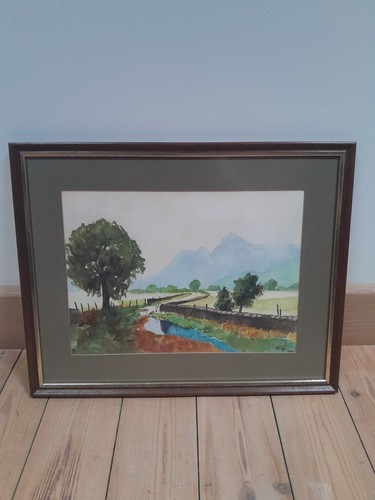 Vintage framed watercolour - vintage,