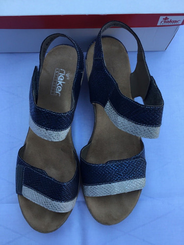 Rieker blue sandals uk8 42 - rieker,