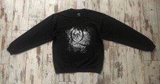 100% Genuine McQ Alexander McQueen Women's Black Crackle Paint Sweatshirt