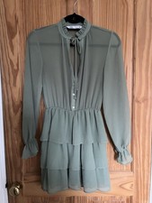 Green Ruffle Sheer Zara Dress