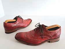 BARKER McCLEAN PAISLEY BROGUE SHOES MENS SIZE 7.5 F RED IN VERY GOOD CONDITION