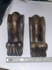 Pair Mahogany Victorian Corbels Bookcase Fireplace