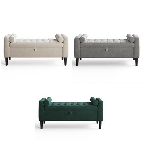 Upholstered storage ottoman - upholstered,