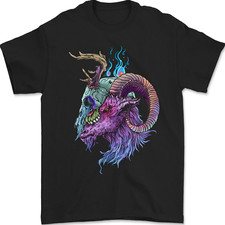 Heavy Metal Music Goat Skull Death Mens T-Shirt 100% Cotton