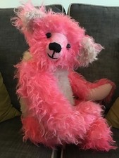 Large Vintage Pink Mohair Teddy Bear 56cm