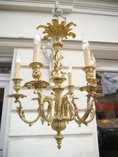 CHANDELIER ANTIQUE SHINY BRASS