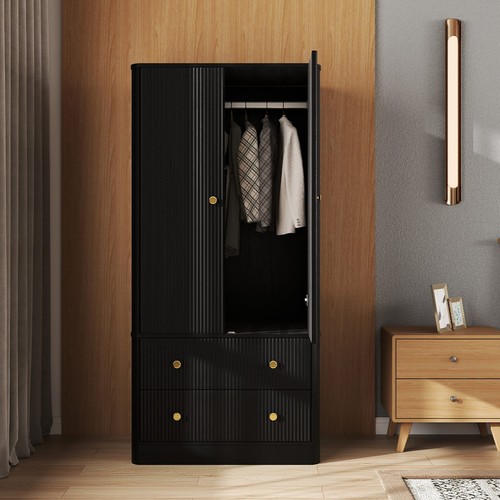 Modern wooden wardrobe door - wardrobe,