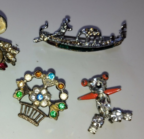 Vintage antique enamel brooch - vintage,
