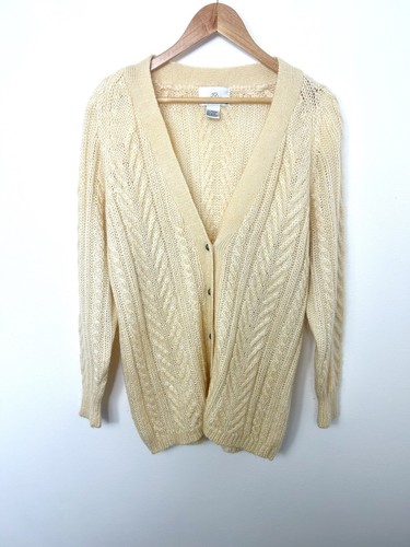 Vintage cream aran cable knit - vintage,