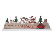 Christmas Advent Plaque with Car Marker and Santa Sleigh Days til Xmas Countdown