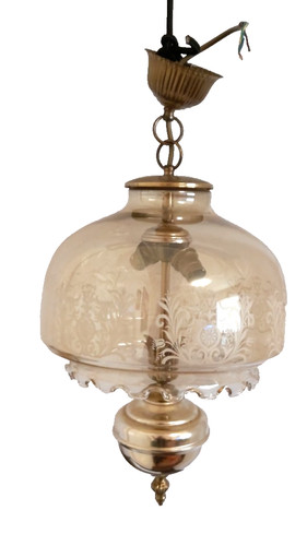 Large vintage glass and - large, metal