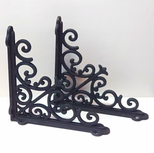 Pair vinted iron shelf - of,