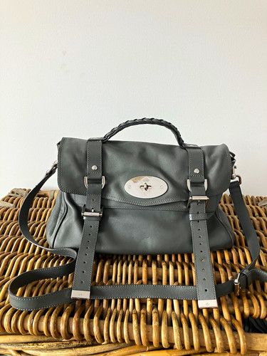 Mulberry grey leather satchel - leather,
