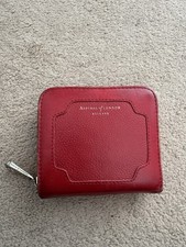 Aspinal of London Red Leather Purse With Coin And Card Slots