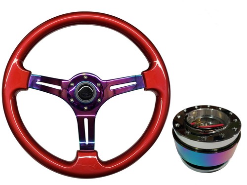 Red neo chrome steering - chrome, db