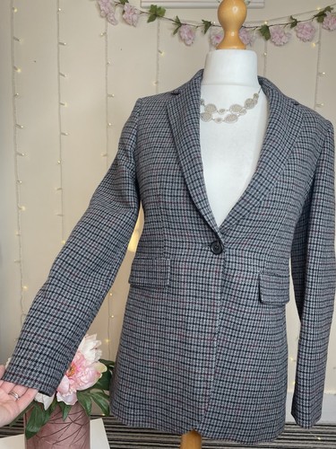 Zara grey check tweed - check, blazer
