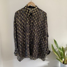Massimo Dutti Blouse silk Gold