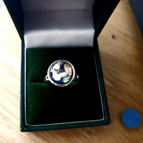 Silver adjustable ring round - ring,