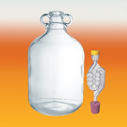 Single clear glass demijohn - clear,