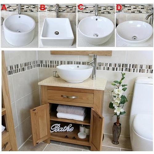 Solid oak bathroom vanity - oak, unit