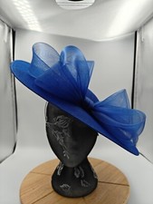 royal blue large fascinator millinery burlesque headband wedding hat ascot