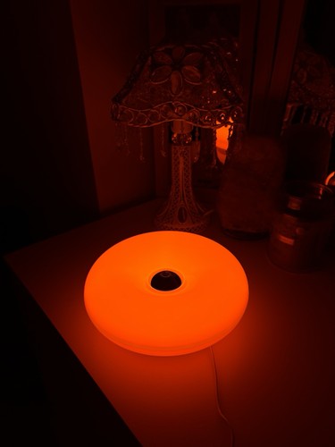 Orange donut shaped led desk - orange, donut-shaped