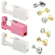 2Pcs Disposable EAR Nose Piercing Tool Gun Earring Ear Stud Gun Kit (Earing Kit)