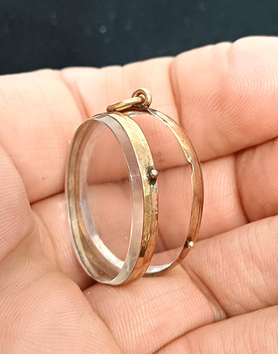 9ct gold glass locket - 9ct, &