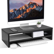 Computer Desktop Monitor Stand Laptop TV Display Screen Riser Shelf Black