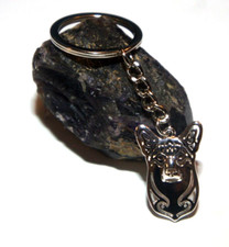 PEMBROKE WELSH CORGI ROYAL CORGI DOG KEY RING WITH KEY CHAIN & VELVET GIFT BAG