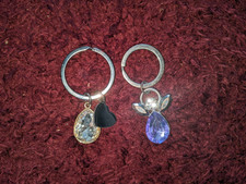 2x shiny sparkly keyrings charms gemstone angel