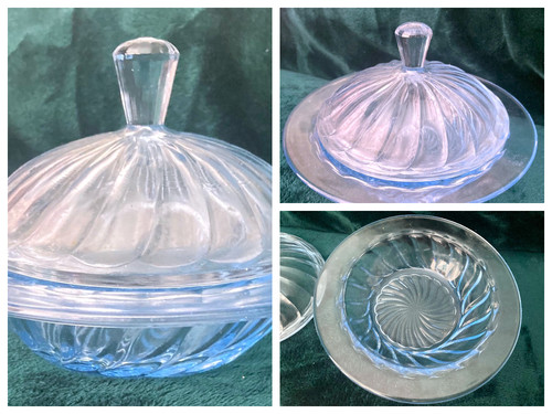 Bagley glass blue carnival - bagley,