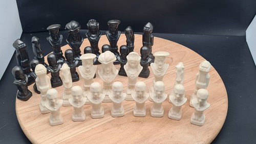 Vintage retro ceramic chess - retro,
