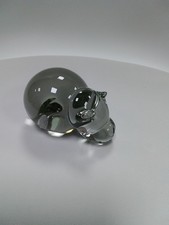 Vintage Ngwenya Glass Swaziland Mini Hippo Figurine Paperweight // 4920