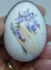 Vintage floral metal egg - floral,