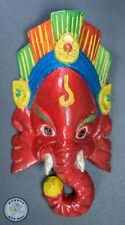 WOODEN WALL HANGING HINDU GOD GANESH HANDCRAFTED VINTAGE