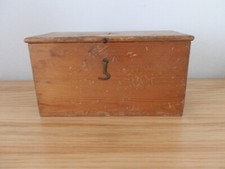 Vintage Wooden Ballot Voting Box with Metal Tokens