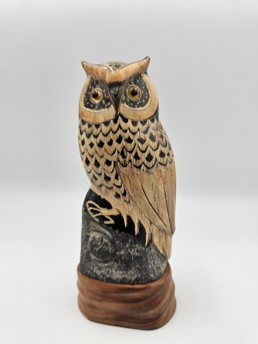 Owl ornament hand carved - hand, in