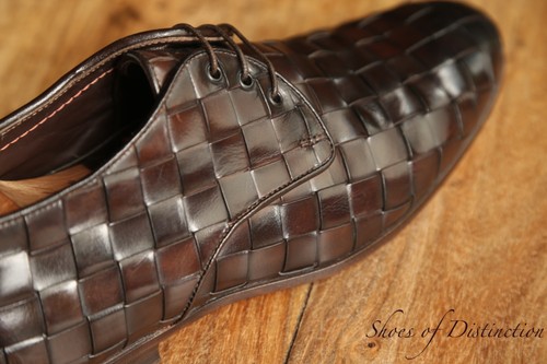 Santoni brown woven leather - santoni,