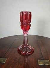Antique Cranberry To Clear European Wine Glass C.1880